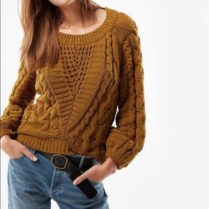 Chenille bubble sleeve sweater from Express